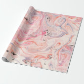 Blush roze en Paarse marmer Patroon Cadeaupapier (Uitgerold)