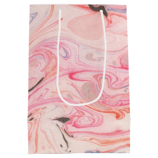 Blush roze en Paarse marmering Medium Cadeauzakje (Achterkant)