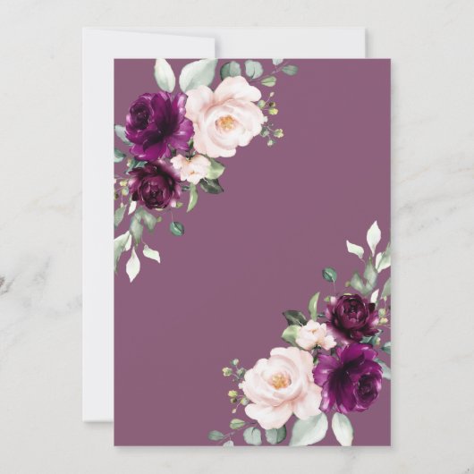 Blush Roze en Paarse Roos op elke dag Kaart (Achterkant)
