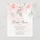 Blush Roze en Pastel Groen Bloemen Vrijgezellenfee Briefkaart (Voorkant)