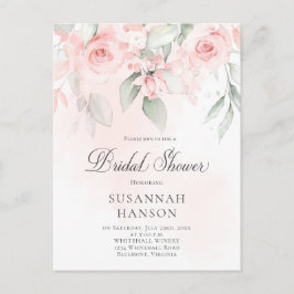 Blush Roze en Pastel Groen Bloemen Vrijgezellenfee Briefkaart