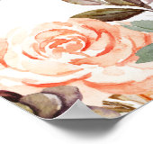 Blush roze en peach Floral Wedding Seating Chart Poster (Hoek)