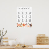 Blush roze en peach Floral Wedding Seating Chart Poster (Keuken)