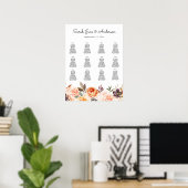 Blush roze en peach Floral Wedding Seating Chart Poster (Thuiskantoor)