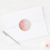 Blush roze en perse Waterverf bruiloft Bedankt Ronde Sticker (Envelop)