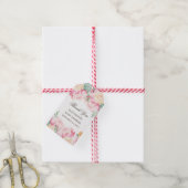 Blush roze en perzik floral baby shower dank u cadeaulabel (Met Touw)