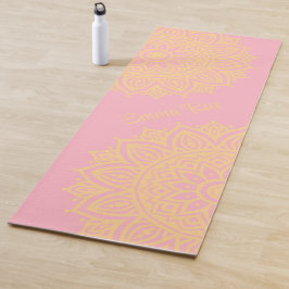 Blush roze en perzik mandala bloem yogamat
