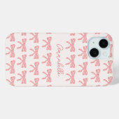 Blush roze en rood gestreepte strips coquette Case-Mate iPhone case (Achterkant (horizontaal))