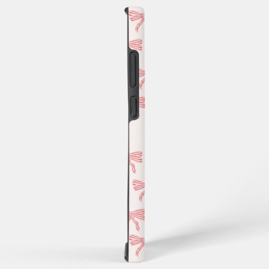 Blush roze en rood gestreepte strips coquette samsung galaxy hoesje (Rechterkant)