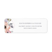 Blush Roze en Roos Geometrische Floral | Bruiloft Etiket (Voorkant)