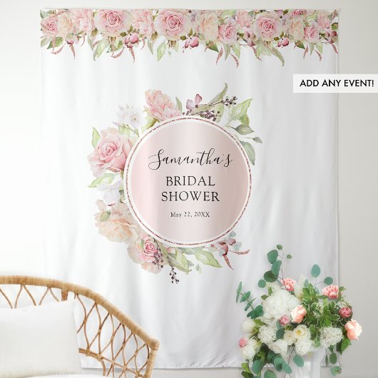 Blush roze en Roos Gold Event Photo Backdrop Wandkleed