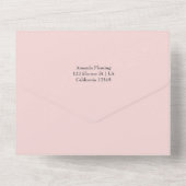 Blush Roze en Roos Gold Floral Baby shower All In One Uitnodiging (Achterkant)