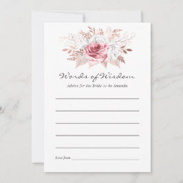 Blush Roze en Roos Gold Floral Bridal Advice Advieskaart