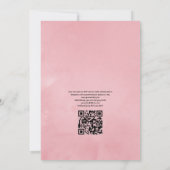 Blush roze en Roos Gold Floral QR Code Weddenschap Kaart (Achterkant)