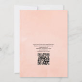 Blush roze en Roos Gold Floral QR Code Weddenschap Kaart (Achterkant)