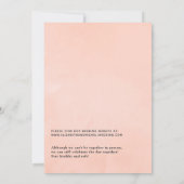 Blush roze en Roos Gold Floral virtuele bruiloft Kaart (Achterkant)