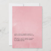 Blush roze en Roos Gold Floral virtuele bruiloft Kaart (Achterkant)