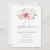 Blush Roze en Roos Gold Floral Vrijgezellenfeest Kaart (Voorkant)