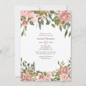 Blush Roze en Roos Gold Floral Vrijgezellenfeest Kaart (Voorkant)