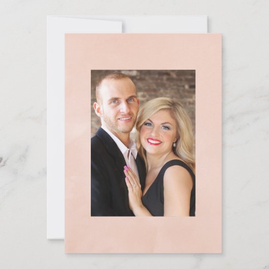 Blush Roze en Roos Gold Floral Weddenfoto Save The Date (Achterkant)