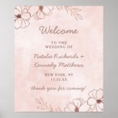 Blush roze en Roos Gold Foil Weddenschap Welkomstt Poster (Voorkant)
