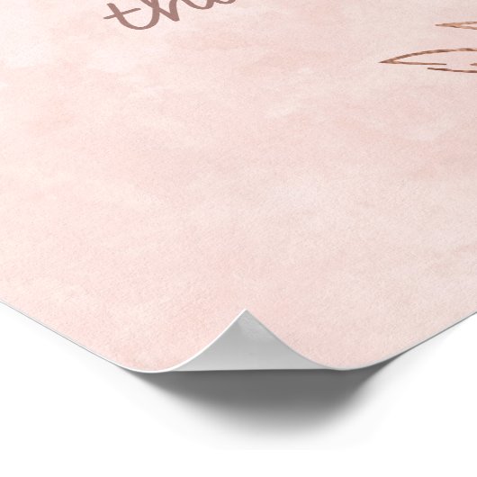 Blush roze en Roos Gold Foil Weddenschap Welkomstt Poster (Hoek)