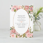 Blush Roze en Roos Gold repetitie Kaart (Staand voorkant)