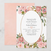 Blush Roze en Roos Gold repetitie Kaart (Voorkant / Achterkant)