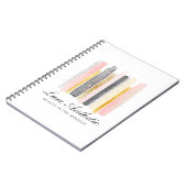 Blush roze en Roos Gold Waterverf Verf lijnen Notitieboek (Linkerzijde)