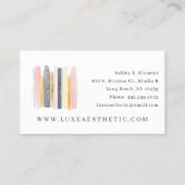 Blush roze en Roos Gold Waterverf Verf lijnen Visitekaartje (Achterkant)