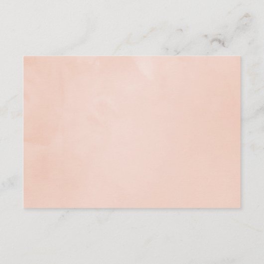 Blush Roze en Roos Gouden Bloemen Bruidsvertoning Informatiekaartje (Achterkant)