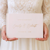 Blush roze en Roos gouden foto bruiloft Gastenboek