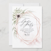 Blush roze en Roos gouden geometrische tuin partij Kaart (Voorkant)