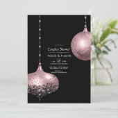 Blush Roze en Roos Gouden Kerst Koppels Douche Kaart (Staand voorkant)