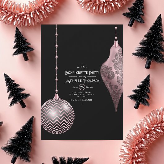 Blush roze en Roos gouden kerstvrijgezel Kaart