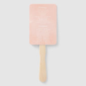 Blush Roze en Roos Gouden Rozen Trouwprogramma Handwaaier (Achterkant)