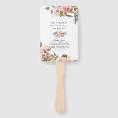 Blush Roze en Roos Gouden Rozen Trouwprogramma Handwaaier (Voorkant)
