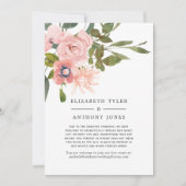 Blush Roze en Roze Gouden Bloemisterij Gereduceerd Aankondiging (Voorkant)