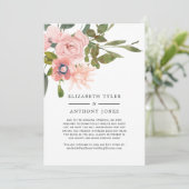 Blush Roze en Roze Gouden Bloemisterij Gereduceerd Aankondiging (Staand voorkant)