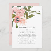 Blush Roze en Roze Gouden Bloemisterij Gereduceerd Aankondiging (Voorkant / Achterkant)