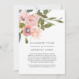 Blush Roze en Roze Gouden Bloemisterij Gereduceerd Aankondiging