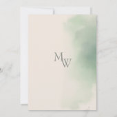 Blush Roze en Sage Elegant Wedding Invitation Kaart (Achterkant)