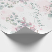 Blush Roze en Sage Green Eucalyptus Cadeaupapier (Hoek)