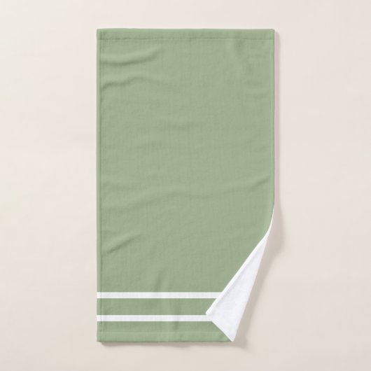 Blush roze en Sage groene strepen Bad Handdoek (Handdoek)