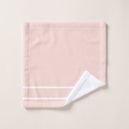 Blush roze en Sage groene strepen Bad Handdoek (Wasdoekje)