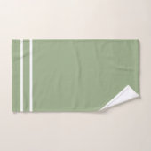 Blush roze en Sage groene strepen Bad Handdoek (Handdoek)