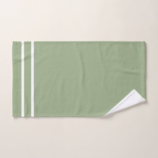 Blush roze en Sage groene strepen Bad Handdoek (Handdoek)