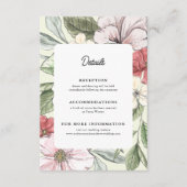 Blush Roze en Sage Herfst Bloemen Bruiloft Details Informatiekaartje (Voorkant)