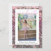 Blush roze en Silver 2 Photo Glam Afstuderen Anno Aankondiging (Voorkant)