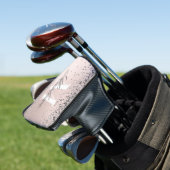 Blush roze en Silver Glitter Monogram Golfheadcover (Insitu)